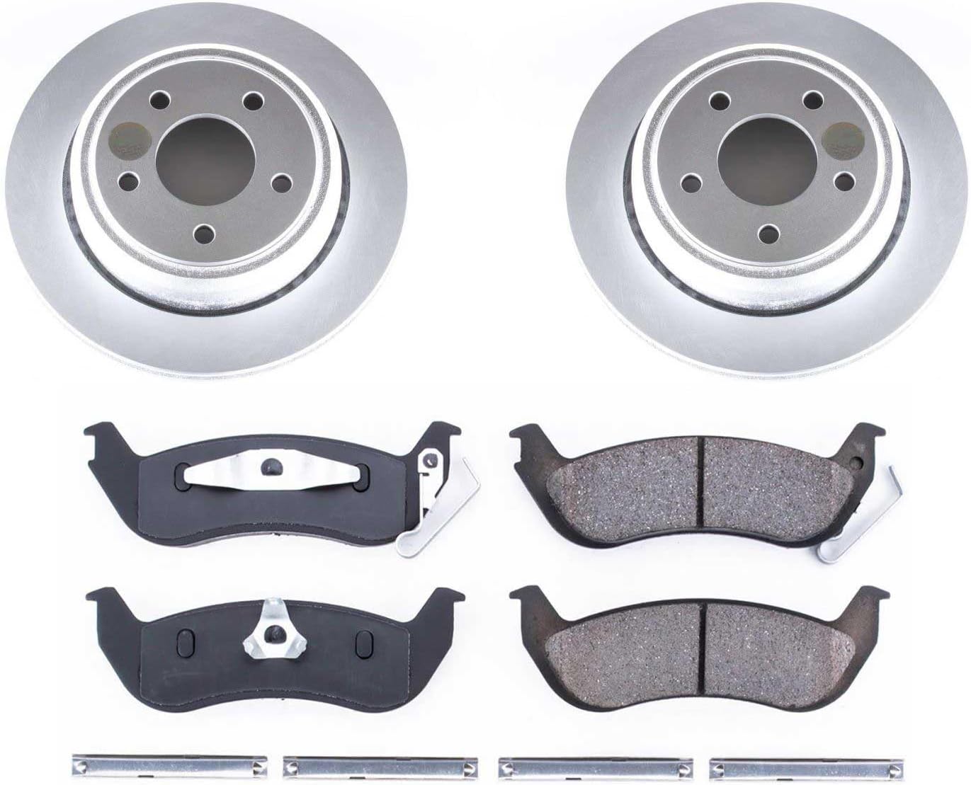 PowerStop Rear Brake Kit for Ford Ranger 2010-11 - Fully-Coated Disc Rotors with Z17 Ceramic Brake Pads Replacement, CRK6181