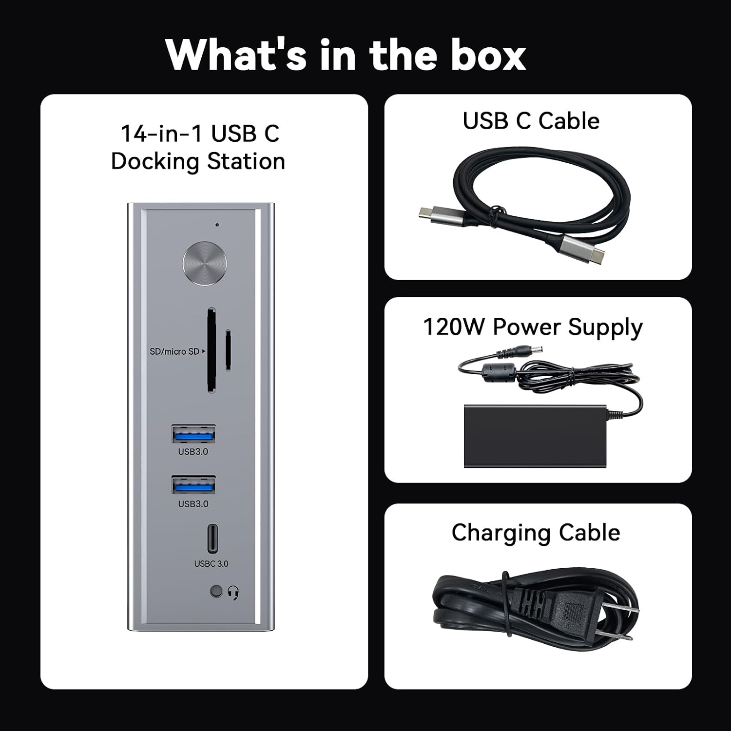 TobenONE USB C Docking Station for 3 Monitors 4K, Triple Monitor DisplayLink Dock with 120W Power Adapter, for MacBook M1-M5/Mac mini/Windows/Chrome, 3x HDMI, 5x USB, Gigabit Ethernet, Driver Required