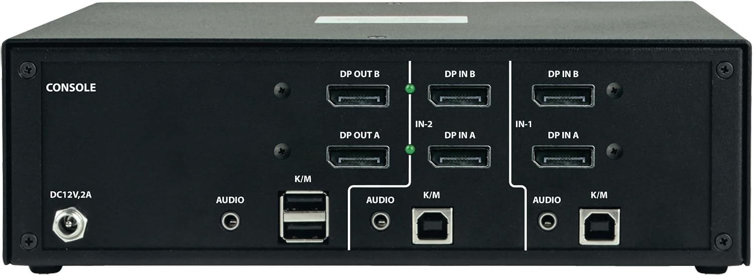 Tripp Lite Secure KVM Switch 2-Port Dual-Monitor DisplayPort 4K NIAP TAA (B002A-DP2A2)