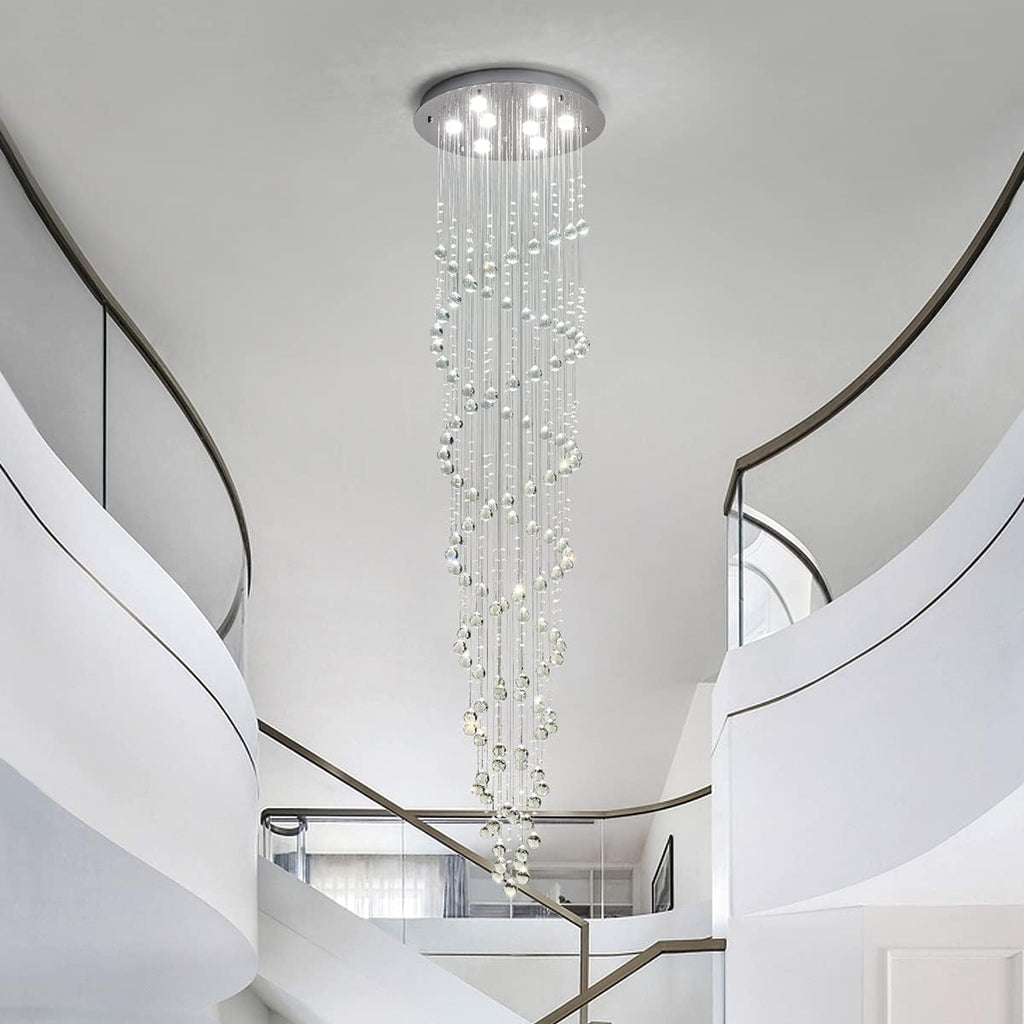 Saint Mossi Modern K9 Crystal Raindrop Chandelier Lighting, Modern Crystal Light Fixture, K9 Crystal Chandeliers, Double Swirl 6 GU10 Bulbs Required