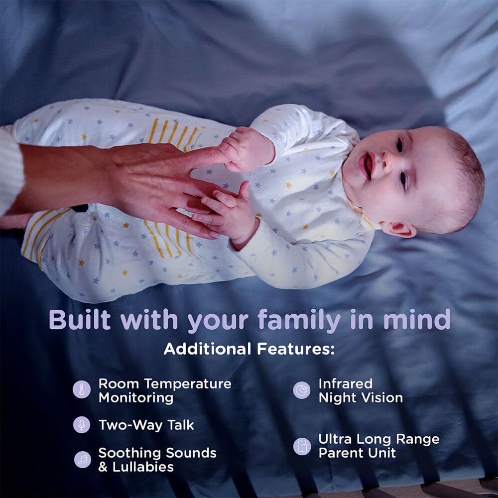 Hubble Connected Nursery Pal Cloud Smart Connected, Wi-Fi Enabled Baby Monitor with 5-Inch HD Color Parent Unit Viewer, Soothing Sounds and White Noise, 7-Color Night Light, Wall Mount, White