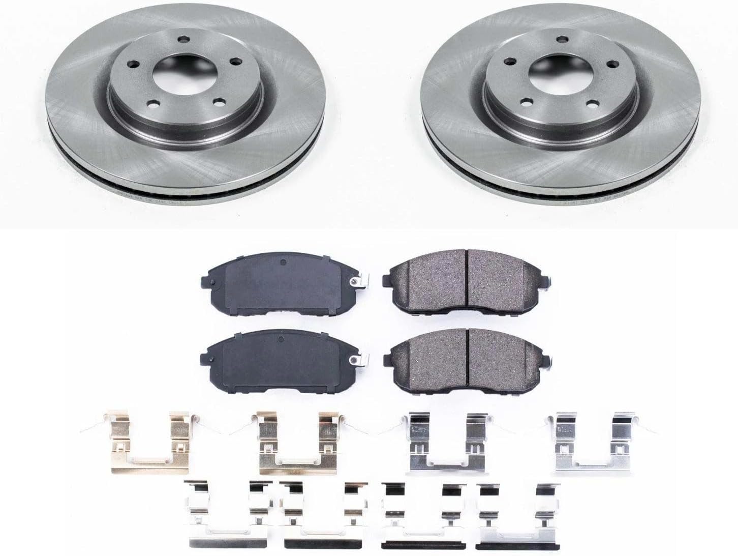PowerStop Front Brake Kit for Nissan Juke 2011-17 | Nissan Sentra 2019 - Z17 Ceramic Brake Pads & Disc Rotors Replacement, KOE8327
