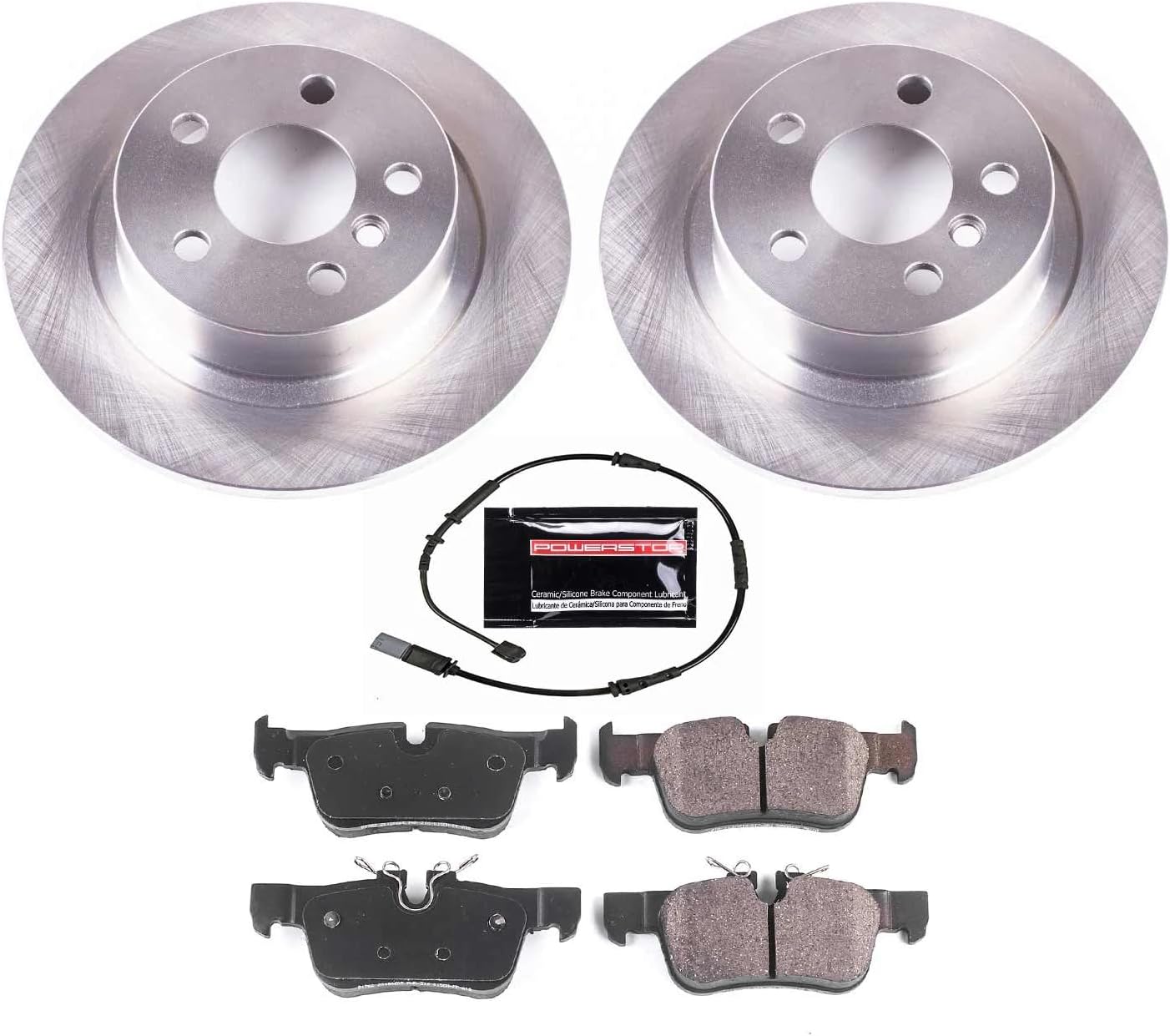 PowerStop Rear Brake Kit for Mini Cooper 2020-24 |Cooper Clubman 2016-24 |Cooper Countryman 2017-24 - Z17 Ceramic Brake Pads & Disc Rotors Replacement, KOE8111