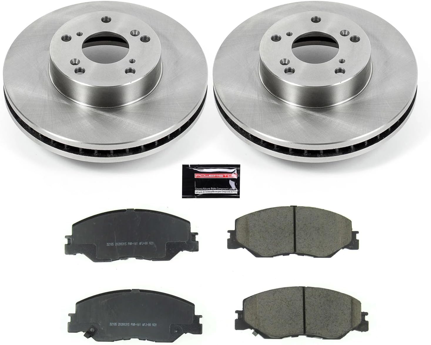 PowerStop Front Brake Kit for Honda Civic 2022-24 | Honda Insight 2019-22 - Z17 Ceramic Brake Pads & Disc Rotors Replacement, KOE8318