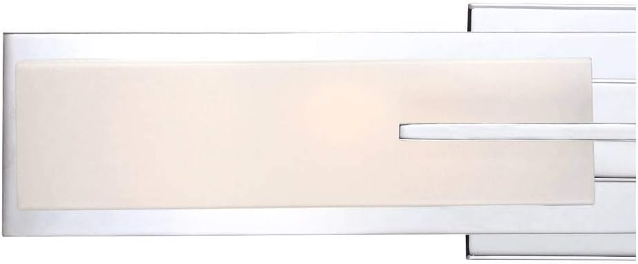 Possini Euro Design Midtown Mid Century Modern Wall Mount Light Chrome Silver Metal 23 1/2' Wide 2-Light Vanity Fixture Rectangular White Glass Shades Decor for Bathroom Over Mirror House Home