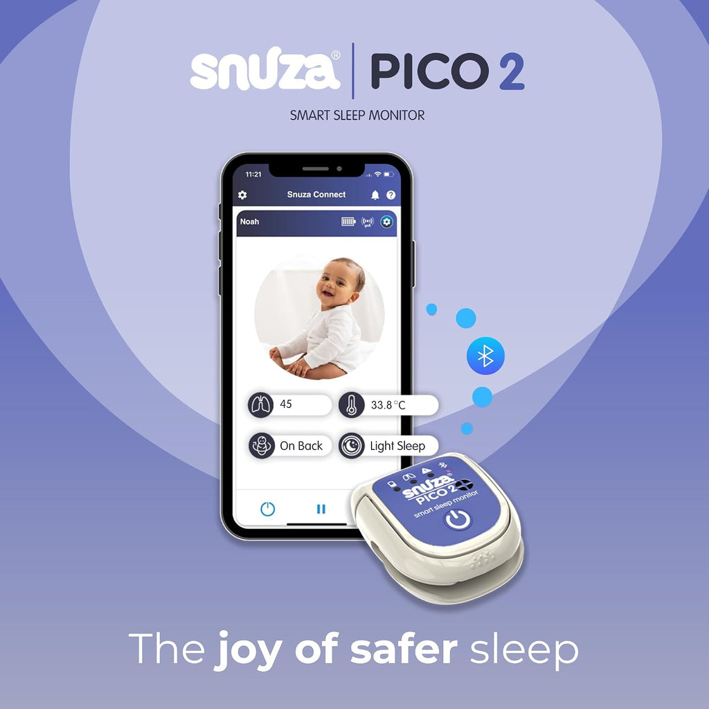 Snuza Pico 2 – Smart Sleep Monitor | Connect to App Or Use As Standalone Device | Tracks Movement, Sleep Patterns, Body Position & Skin Temperature | Real-Time Alerts for Safer Sleeping