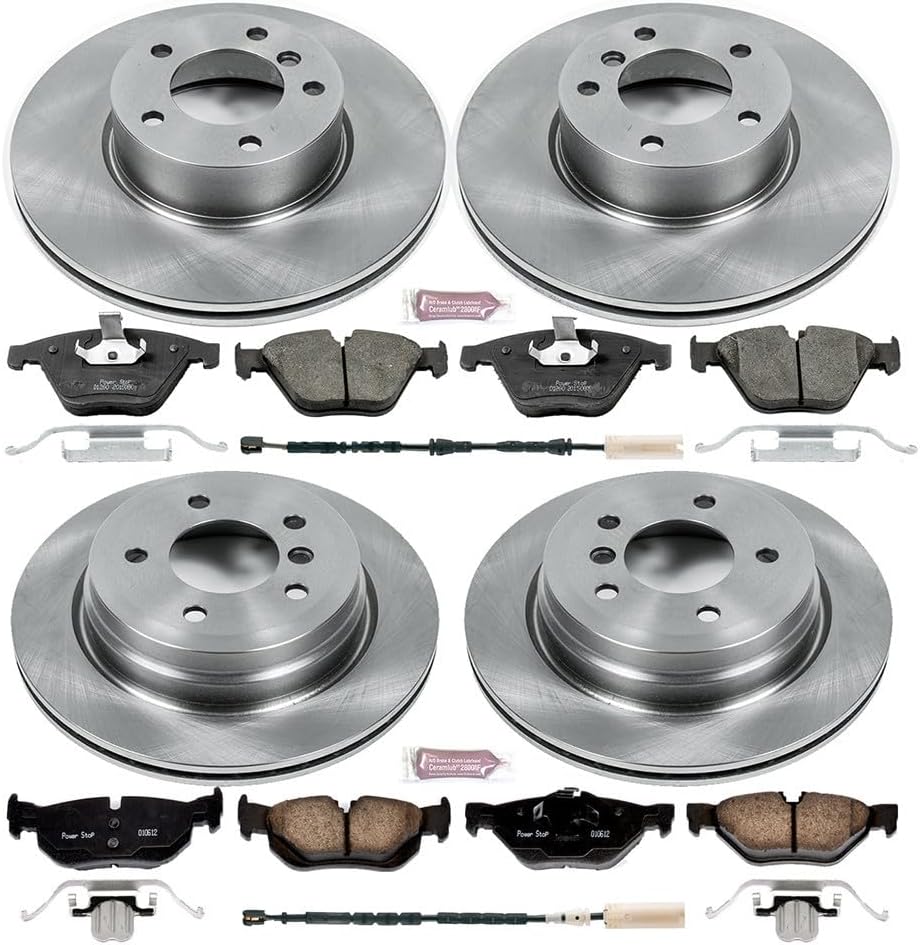 PowerStop Front and Rear Brake Kit for BMW X1 2013-15 - Z17 Ceramic Brake Pads & Disc Rotors Replacement, KOE7024