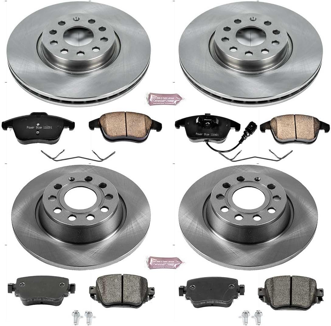 PowerStop Front and Rear Brake Kit for Audi Q3 2016-18 | Audi Q3 Quattro 2016-18 - Z17 Ceramic Brake Pads & Disc Rotors Replacement, KOE7537