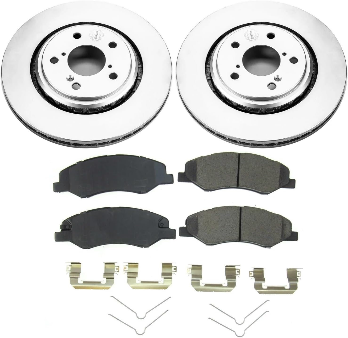 PowerStop Front Brake Kit for Honda Odyssey 2018-25 - Fully-Coated Disc Rotors with Z17 Ceramic Brake Pads Replacement, CRK7670