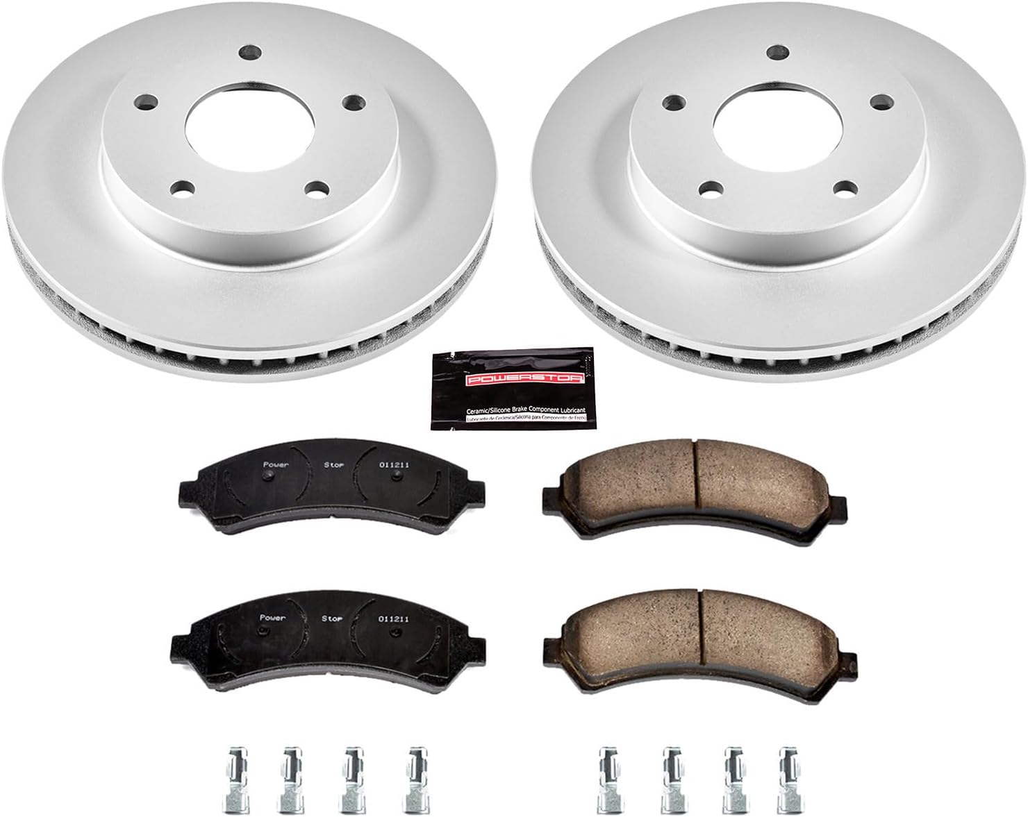 PowerStop Front Brake Kit for Chevrolet Blazer 1997-05 |S10 1998-04 |GMC Jimmy 1997-01 |Sonoma 1998-04 - Fully-Coated Disc Rotors with Z17 Ceramic Brake Pads Replacement, CRK2004