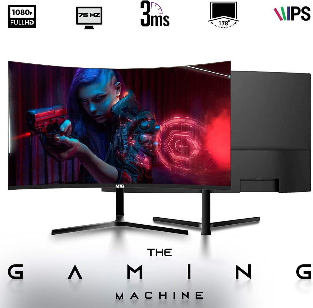 TechMagnet Gaming Desktop PC, Intel i5 6th Gen, Zeus Pro 6, RX 550, 16GB RAM, 512GB SSD, 24 Inch Curved Monitor, RGB Keyboard Mouse, Speaker, Headphone, Webcam, Windows 11 (Renewed)
