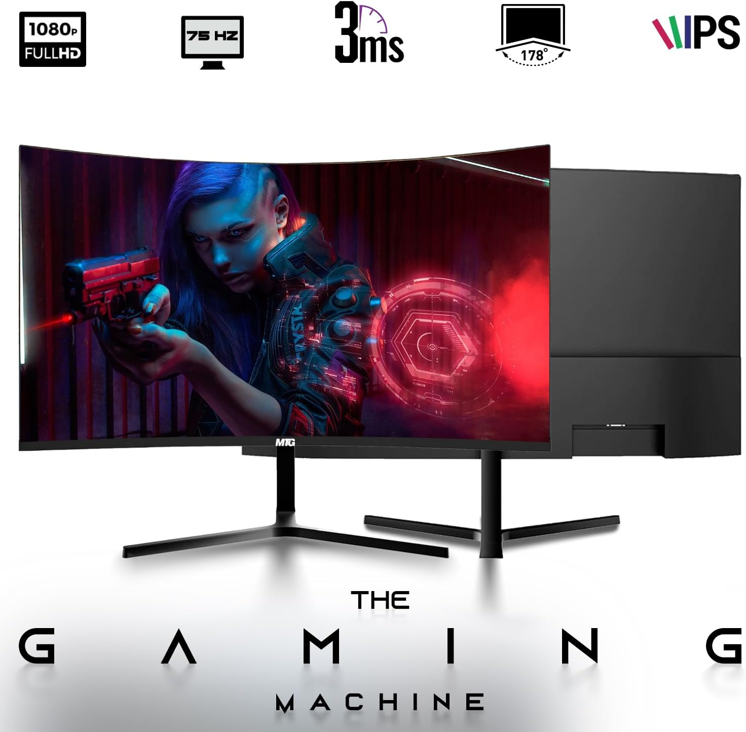 TechMagnet Gaming Desktop PC, Intel i5 6th Gen, Zeus Pro 6, RX 550, 16GB RAM, 256GB SSD + 1TB HDD 24 Inch Curved Monitor, RGB Keyboard Mouse, Speaker, Headphone, Webcam, Windows 11 (Renewed)