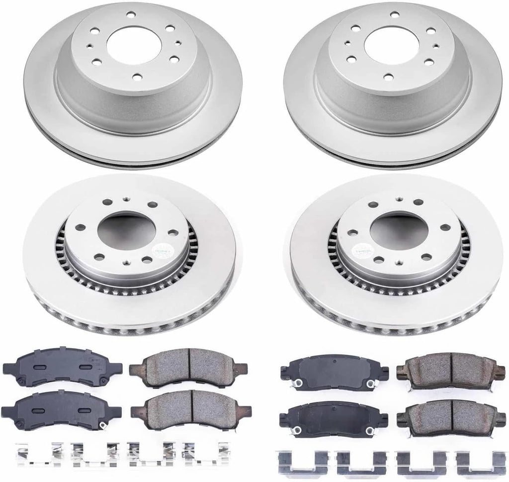 PowerStop Front and Rear Brake Kit for Buick Rainier 2006-07 |Chevrolet Trailblazer 2006-09 |GMC Envoy 2006-09 - Fully-Coated Disc Rotors with Z17 Ceramic Brake Pads Replacement, CRK2085