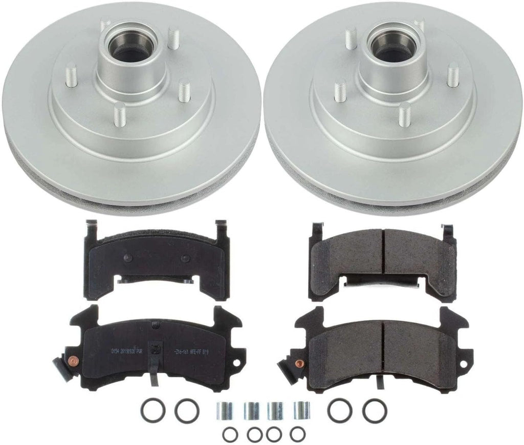 PowerStop Front Brake Kit for Buick Regal 1982-87 |Chevrolet Camaro 1982-92 |El Camino 1982-87 |LLV 1987-95 |Malibu 1982-83 - Fully-Coated Disc Rotors with Z17 Ceramic Brake Pads Replacement, CRK1482