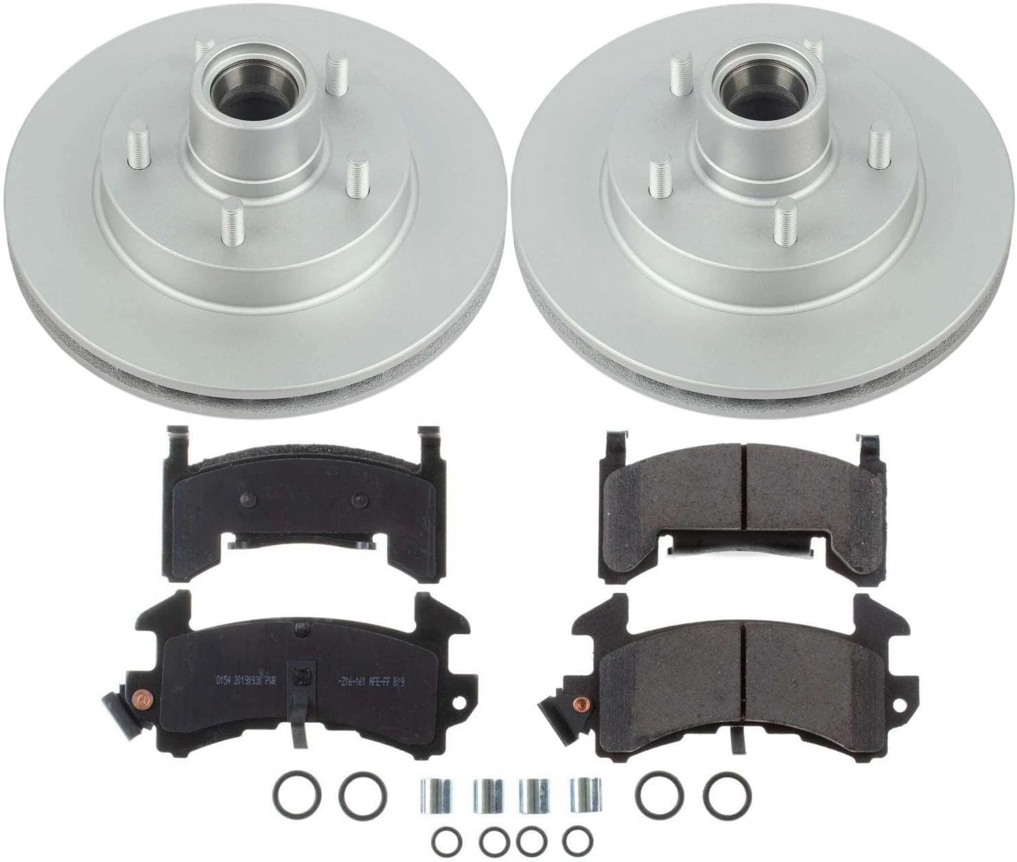 PowerStop Front Brake Kit for Buick Regal 1982-87 |Chevrolet Camaro 1982-92 |El Camino 1982-87 |LLV 1987-95 |Malibu 1982-83 - Fully-Coated Disc Rotors with Z17 Ceramic Brake Pads Replacement, CRK1482