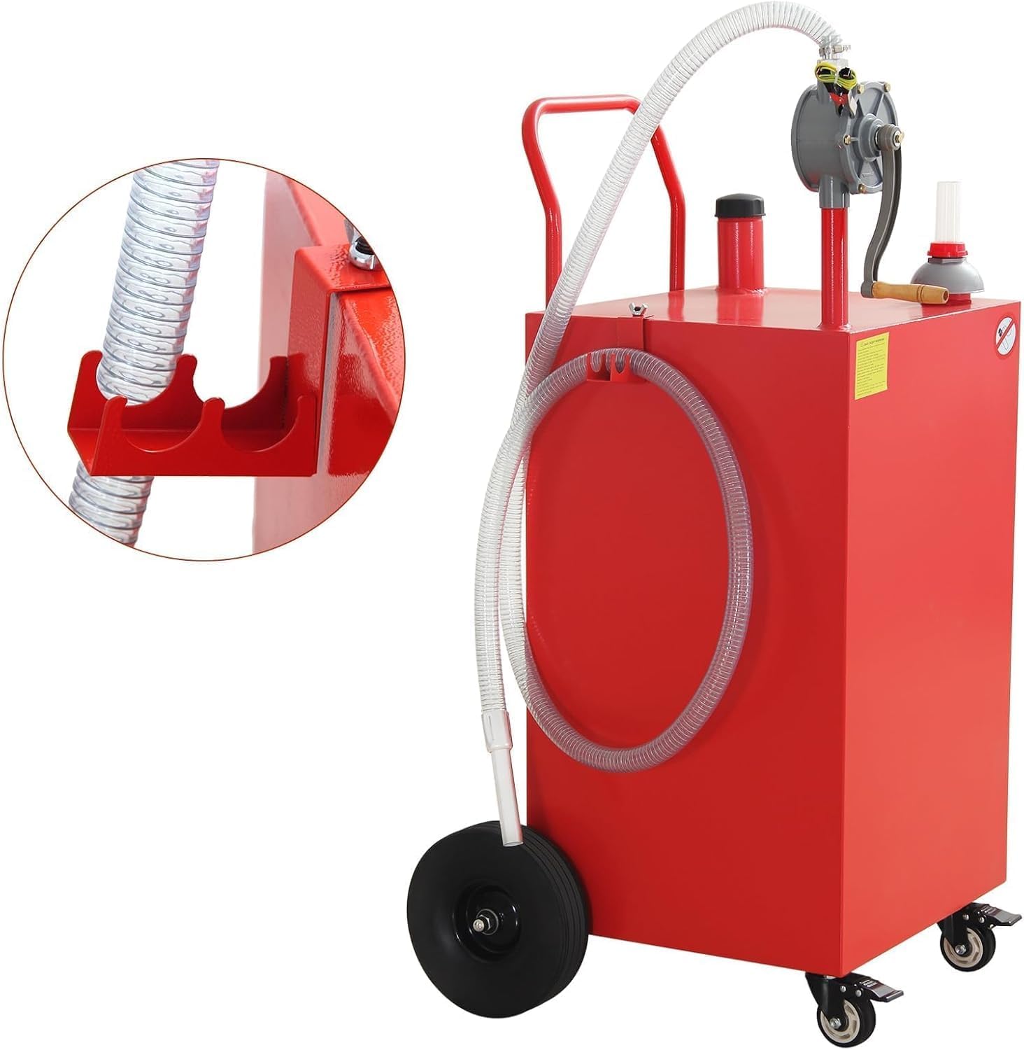 45 Gallon Gas Caddy, Portable Fuel Transfer Storage Tank With 4 Wheels and 2-Way Rotary Pump, Large Diesel Kerosene Can Container for Cars Boat ATV Motorcycle Lawnmower