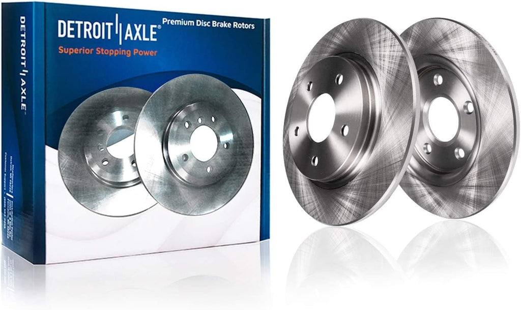 Detroit Axle - 11.06' Rear Disc Brake Rotors + Passenger Side Brake Caliper Replacement for 2010-2012 Lexus HS250H - 3pc Set