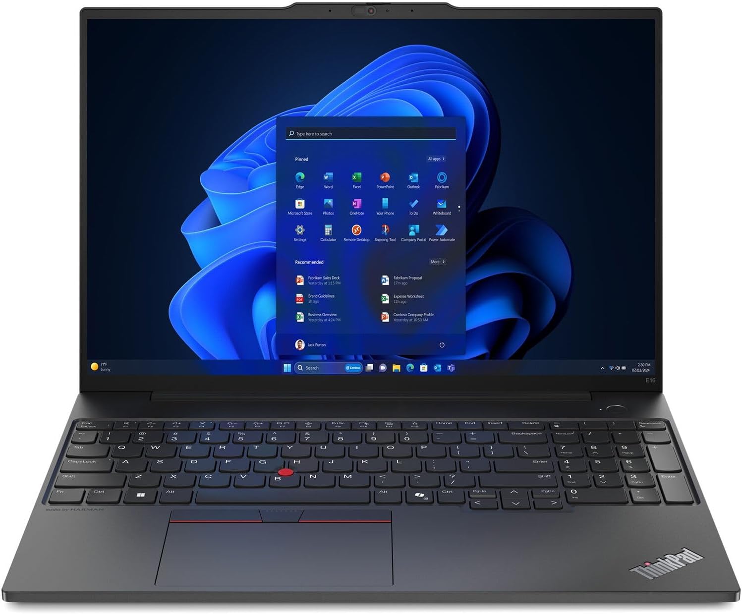 Lenovo ThinkPad E16 Gen 2 Laptop 2025 16' WUXGA Touchscreen, Intel Core Ultra 7 155H 16-core, Intel Graphics, 64GB DDR5, 2TB SSD, Backlit KB, Thunderbolt 4, Fingerprint, Wi-Fi 6, Windows 11 Pro