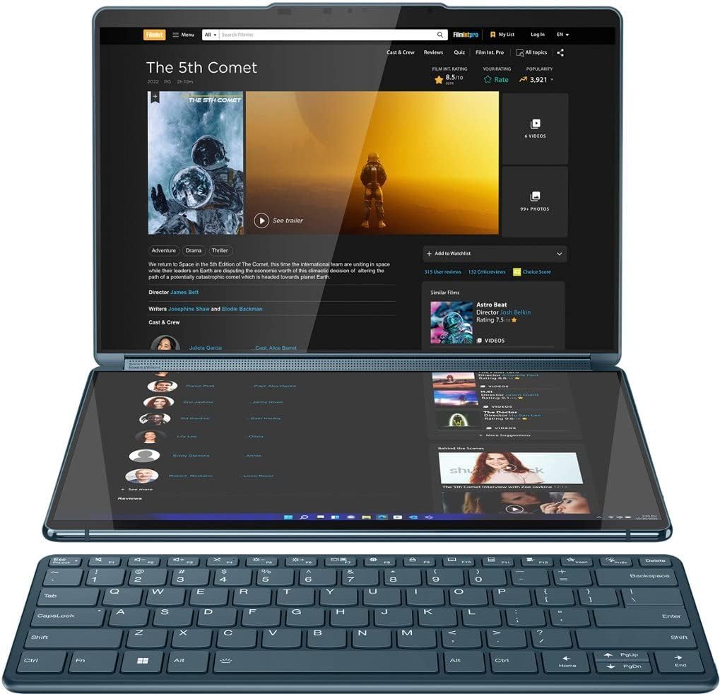 Lenovo Yoga Book 9i 2-in-1 13.3' 2.8K Dual Screen OLED Touch Laptop - Intel Core i7-1355U with 16GB Memory - 512GB SSD - Tidal Teal ((512GB - China Model No Warranty)