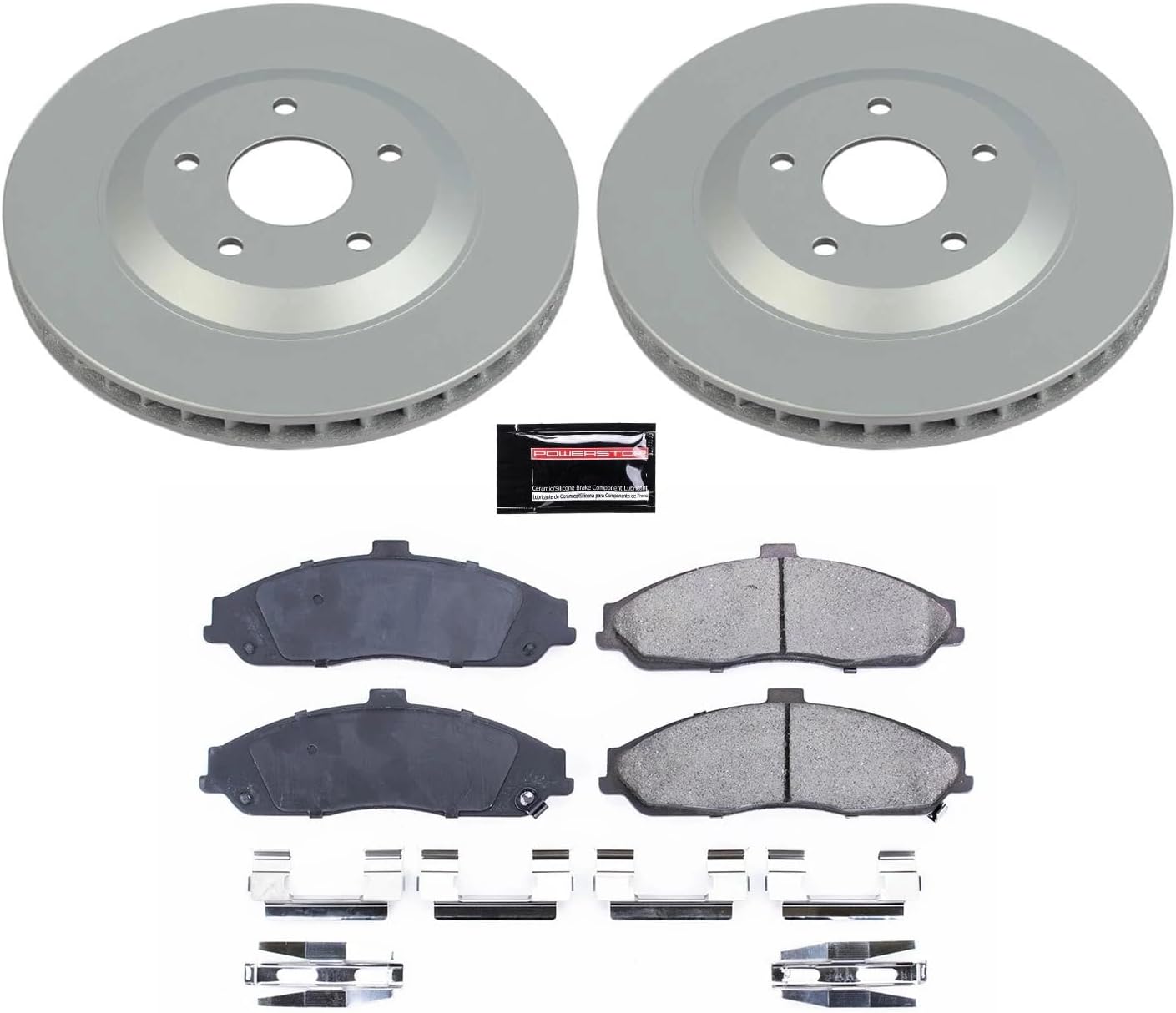 PowerStop Front Brake Kit for Cadillac XLR 2004 |XLR 2008-09 |Chevrolet Corvette 1997-04 - Fully-Coated Disc Rotors with Z17 Ceramic Brake Pads Replacement, CRK1559