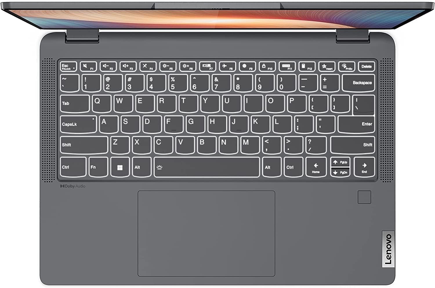 Lenovo Flex 5 14' 2-in-1 Laptop, WUXGA Touchscreen Display, AMD Ryzen 5 5500U, 16GB RAM, 1TB PCIe SSD, Bluetooth, Webcam, Backlit Keyboard, Fingerprint Reader, Windows 11 Home, Grey