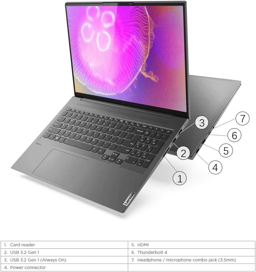 Lenovo Laptop | Slim 7 | 16' 2560 x 1600 Touchscreen | Intel Core i7-12700H 14-Core | 32GB LPDDR5 | 2TB SSD | Windows 10 Home | Wi-Fi 6 - Backlit Keyboard - Storm Grey