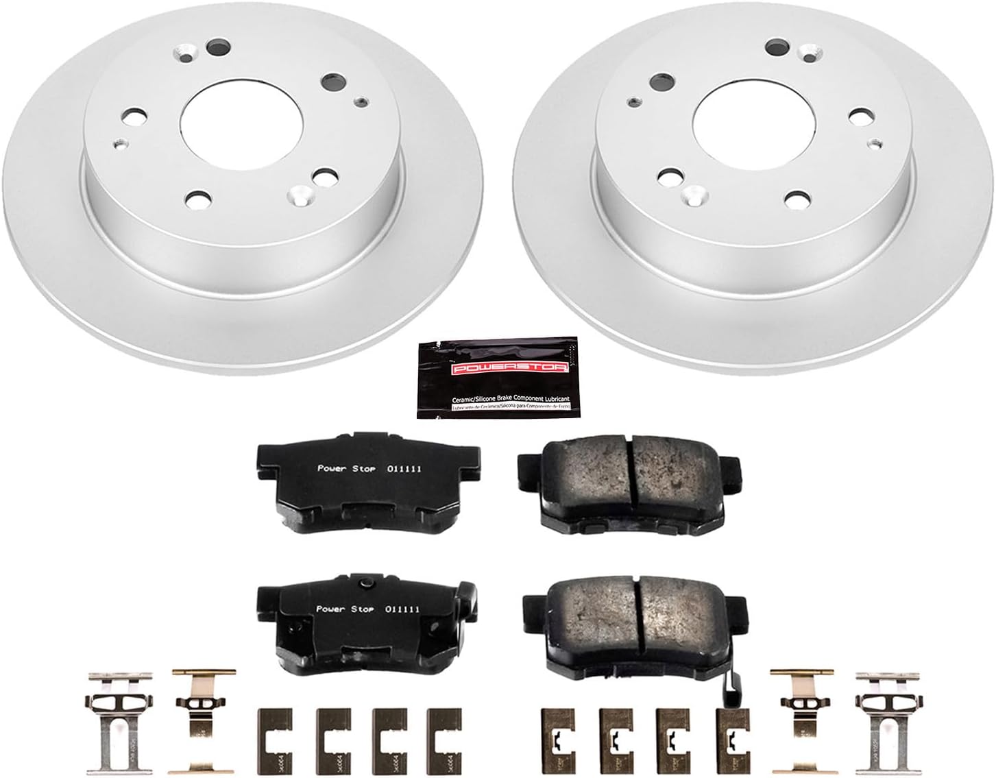 PowerStop Rear Brake Kit for Acura Integra 1997-01 |RSX 2002-06 |Honda Accord 1998-02 |Civic 2004-05 - Fully-Coated Disc Rotors with Z17 Ceramic Brake Pads Replacement, CRK2270