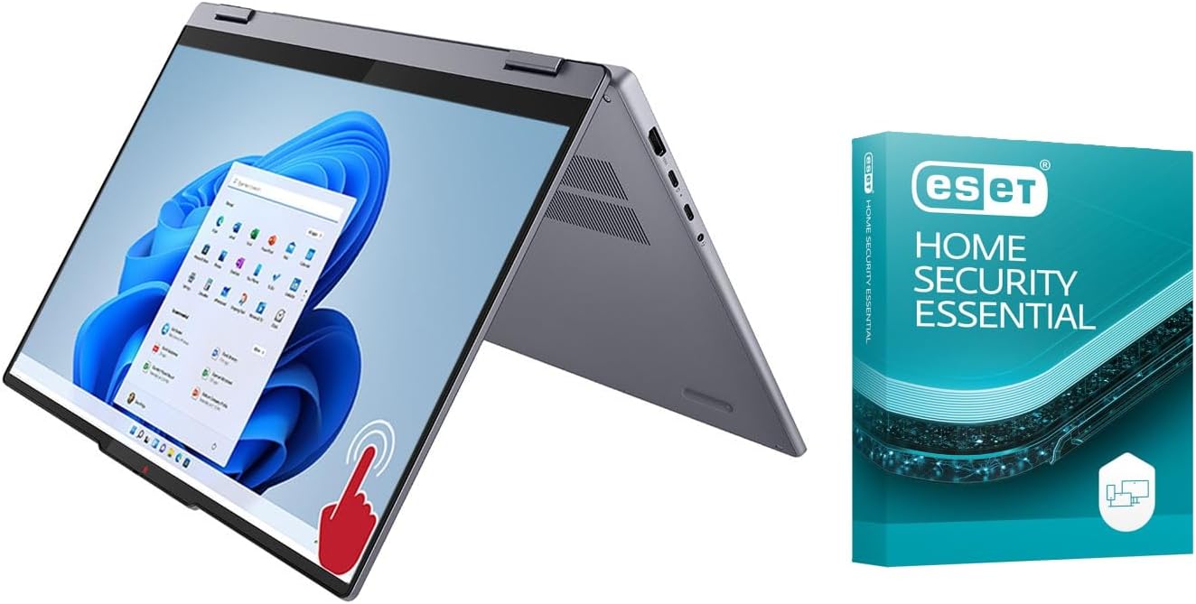 Lenovo IdeaPad 5 16AKP10 16' WUXGA IPS Touchscreen Copilot+ 2-in-1 Laptop, AMD Ryzen AI 7 350 2.0GHz; 16GB LPDDR5x-6400 RAM; 1TB Solid State Drive; Radeon 860M Graphics w/3 Year ESET Anti-Virus