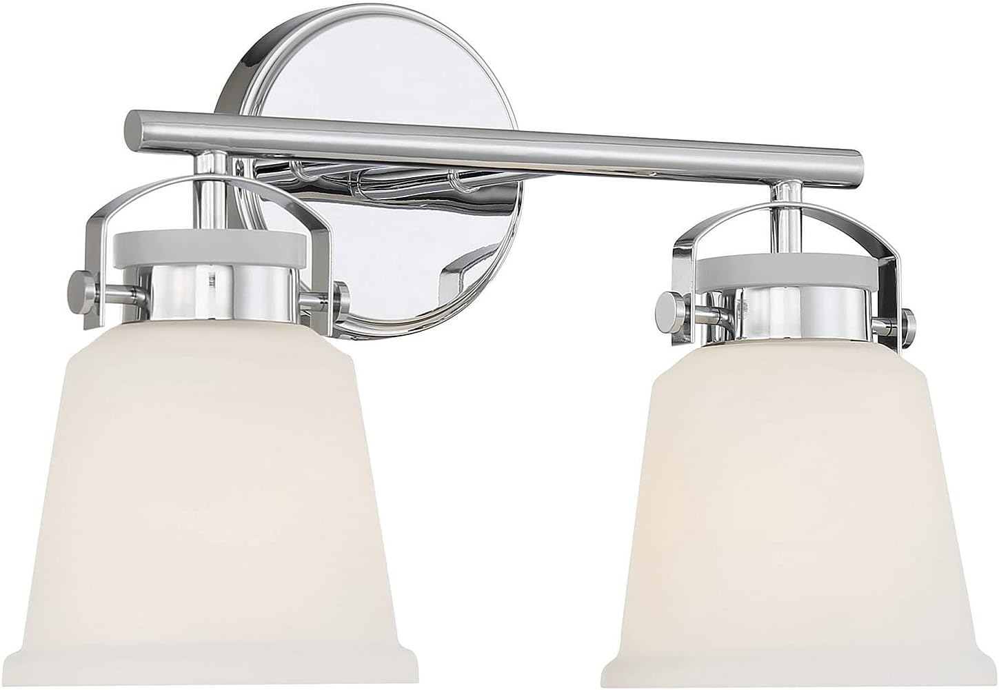 Savoy House 8-1627-2-11 Kaden Industrial Traditional White Opal Glass Bathroom Vanity Wall Light, 2-Light 120 Total Watts, 11' H x 16' W, Polished Chrome