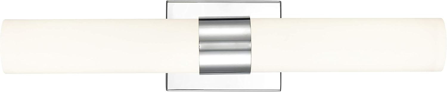 Linea di Liara Perpetua Modern LED Bathroom Vanity Light Bar 22 Inch Chrome Bathroom Light Fixtures Over Mirror and Over Sink, Dimmable White Frosted Glass Shade, UL Listed