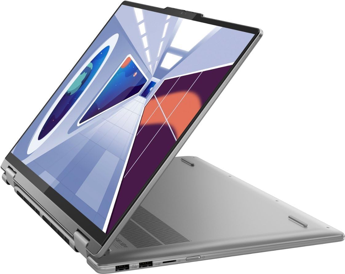 Lenovo Yoga 7 16' WUXGA 2 in 1 Touch Screen Laptop | AMD Ryzen 5 7535U | AMD Radeon 660M Graphics | 8GB RAM DDR5| 512GB SSD | Backlit | Fingerprint | Windows 11 Home | Bundle with Stylus Pen, Grey