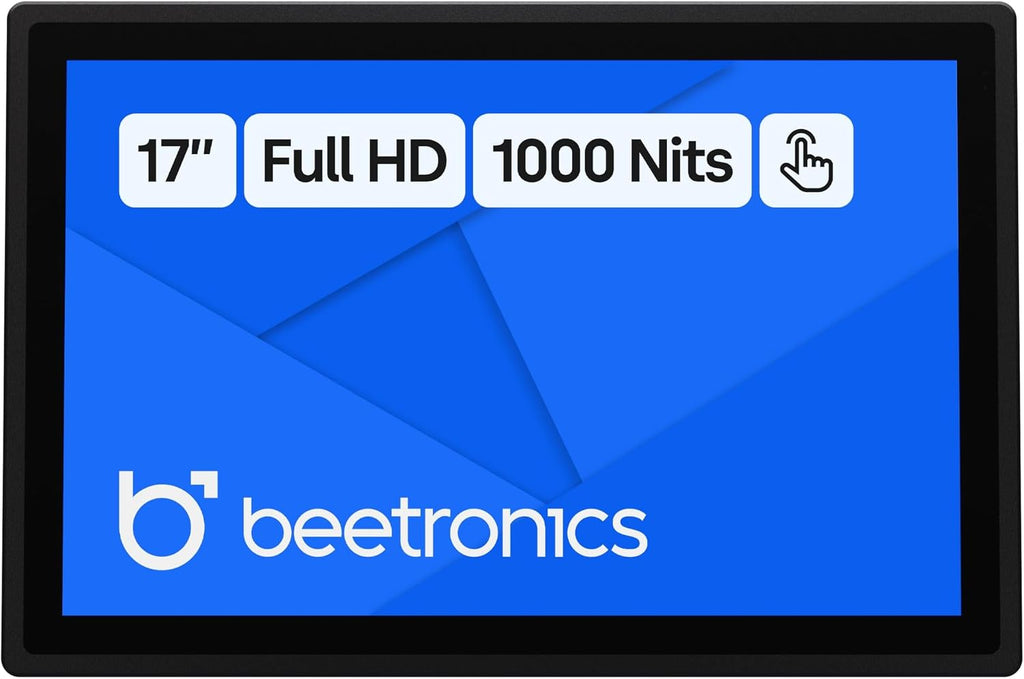 Beetronics 17 Inch High Brightness Touchscreen Monitor | Full HD 1080p | IP66 Waterproof & Dustproof | Industrial Sunlight Readable Outdoor Display for PC, Mac, Linux | 17HB9M/U1