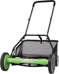 20 Inch 5-Blade Push Reel Lawn Mower with Grass Catcher Manual Push Mower with Adjustable Cutting Height 2.5 Inch Max, 4 Wheels Reel Mower for Small Area Yards (20 Inch)