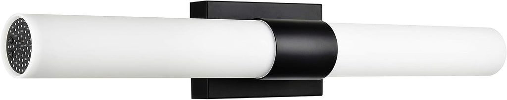Linea di Liara Perpetua Modern LED Bathroom Vanity Light Bar 30 Inch Matte Black Bathroom Light Fixtures Over Mirror and Over Sink, Dimmable White Frosted Glass Shade, UL Listed
