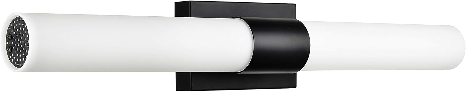 Linea di Liara Perpetua Modern LED Bathroom Vanity Light Bar 30 Inch Matte Black Bathroom Light Fixtures Over Mirror and Over Sink, Dimmable White Frosted Glass Shade, UL Listed