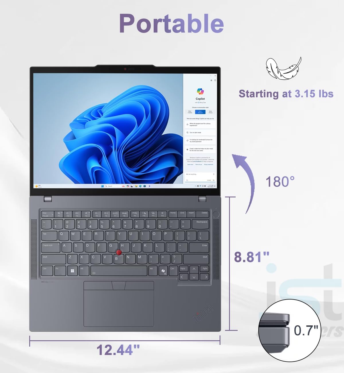 Lenovo ThinkPad T14 Gen 5 Business AI PC Laptop (14' FHD+ Touchscreen, Intel 12-Core Ultra 7 155U (> i7-1355U), 64GB DDR5, 2TB SSD) 5MP IR Webcam, 2x Thunderbolt 4, Fingerprint, Backlit KB, Win 11 Pro
