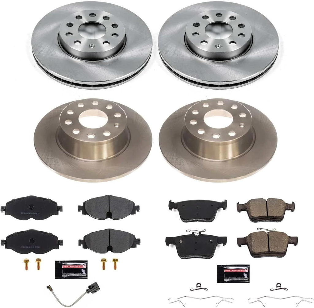 PowerStop Front and Rear Brake Kit for Volkswagen Jetta 2019-24 - Z17 Ceramic Brake Pads & Disc Rotors Replacement, KOE8365