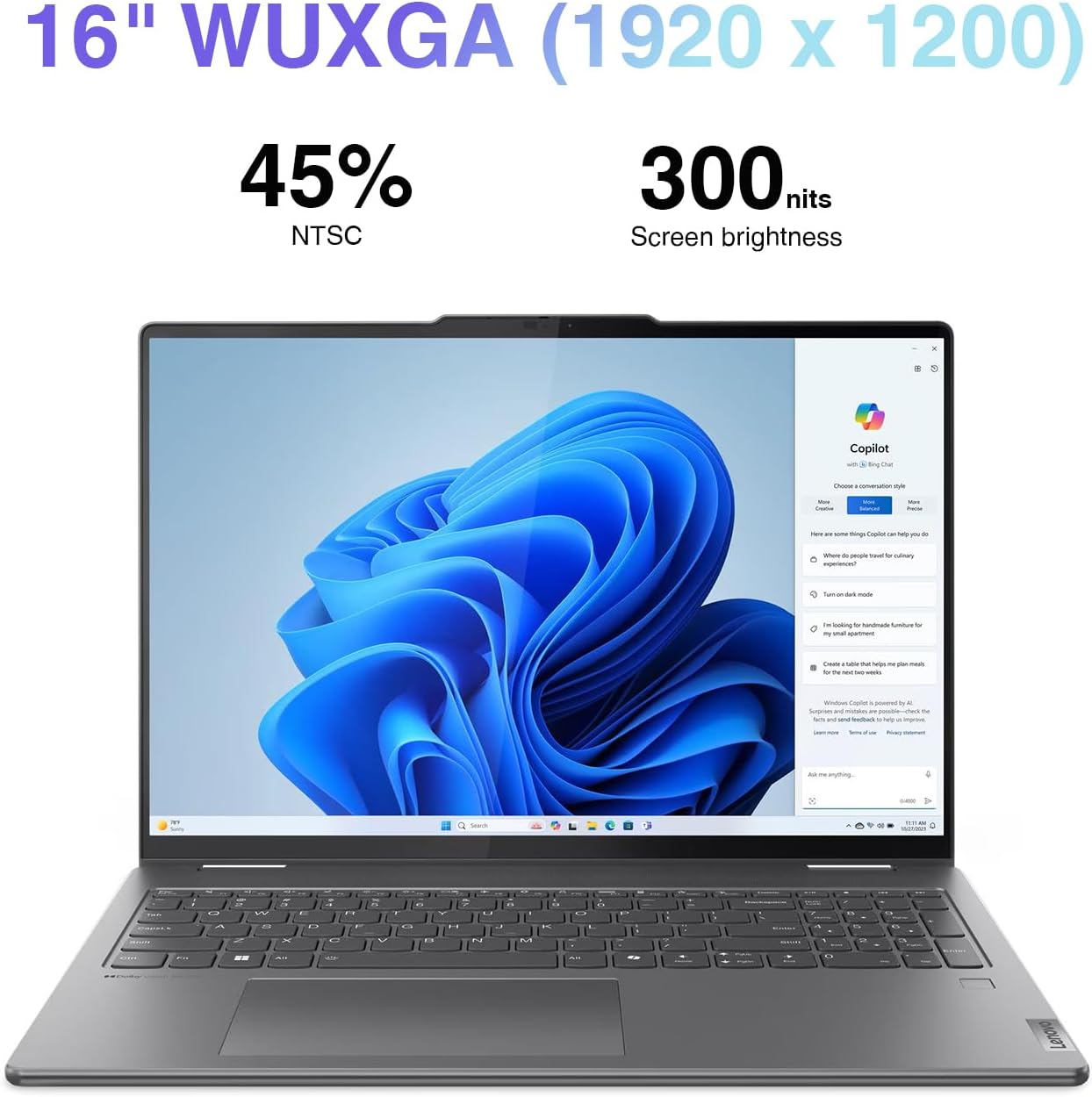 Lenovo Yoga 7i 2-in-1 AI Business Laptop 16' 2K Touchscreen FHD+ IPS Display (Intel Core Ultra 7 155U (Up to 4.80 GHz), 16GB LPDDR5X, 2TB SSD, Wi-Fi 6E, Backlit KB, FP Reader, TB 4, Webcam, Win11P)
