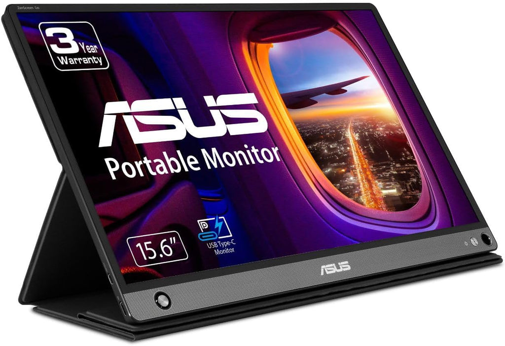 ASUS ZenScreen 15.6' 1080P Portable USB Monitor (MB16AHP) - Full HD, IPS, Eye Care, Micro HDMI, USB Type-C, Speakers, Built-in Battery, External Screen for Laptop, 3-Year Warranty