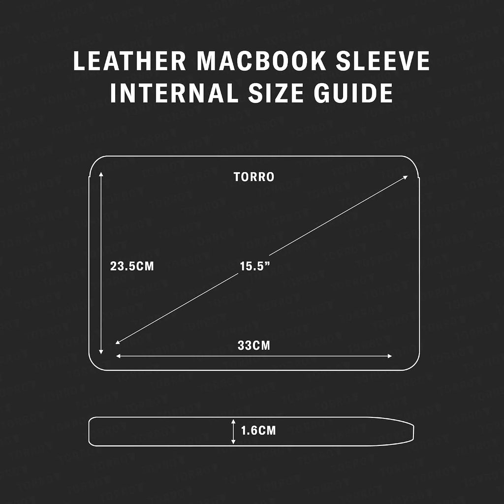 TORRO Laptop Sleeve – Genuine Leather Laptop Case Compatible with 13 inch /14 inch Apple MacBook Pro and MacBook Air (Black)