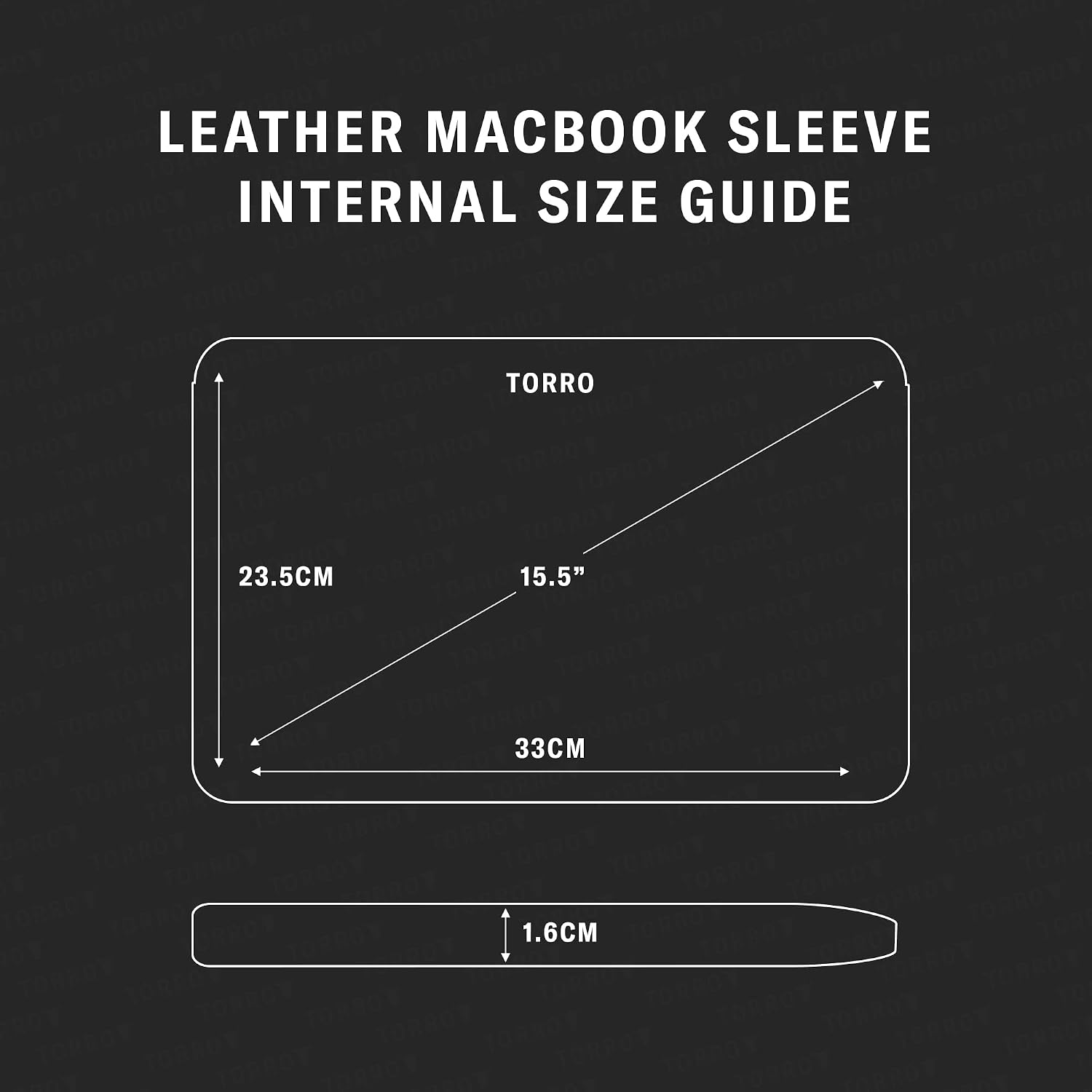 TORRO Laptop Sleeve – Genuine Leather Laptop Case Compatible with 13 inch /14 inch Apple MacBook Pro and MacBook Air (Black)