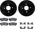 Dynamic Friction Company Front Brake Kit Fits 2011-2019 Ford Fiesta| 5000 Advanced Pads, Drilled Slotted Rotors| Hardware| 10.2' Front