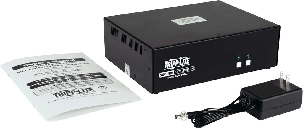 Tripp Lite Secure KVM Switch 2-Port Dual-Monitor DisplayPort 4K NIAP TAA (B002A-DP2A2)