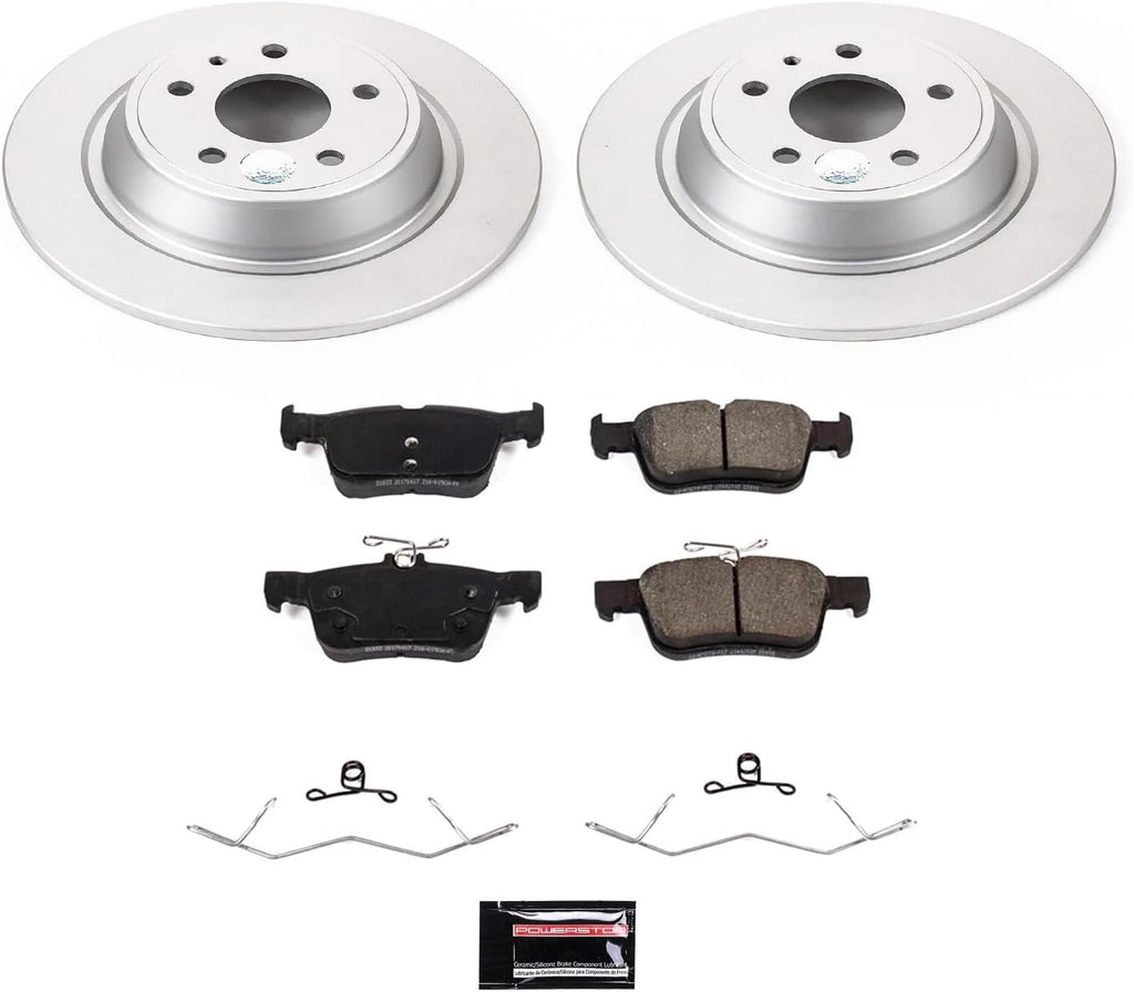 PowerStop Rear Brake Kit for Ford Fusion 2017-20 - Fully-Coated Disc Rotors with Z17 Ceramic Brake Pads Replacement, CRK8533