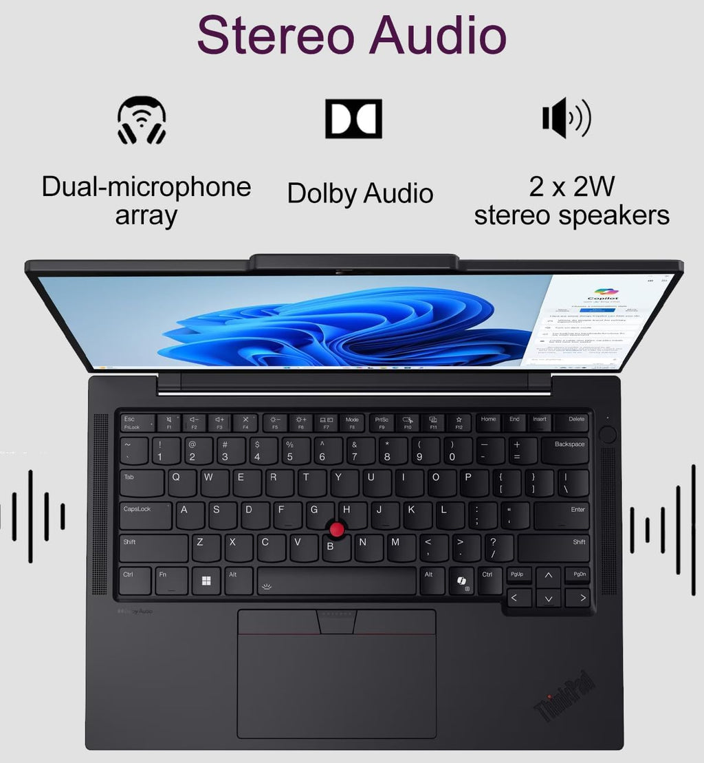 Lenovo ThinkPad T14s Gen 5 Business AI PC Laptop (14' FHD+, Intel 12-Core Ultra 5 135U (> i7-1355U), 32GB DDR5 RAM, 1TB SSD), 2x Thunderbolt 4, Fingerprint, Backlit, 5MP RGB IR Webcam, Win 11 Pro