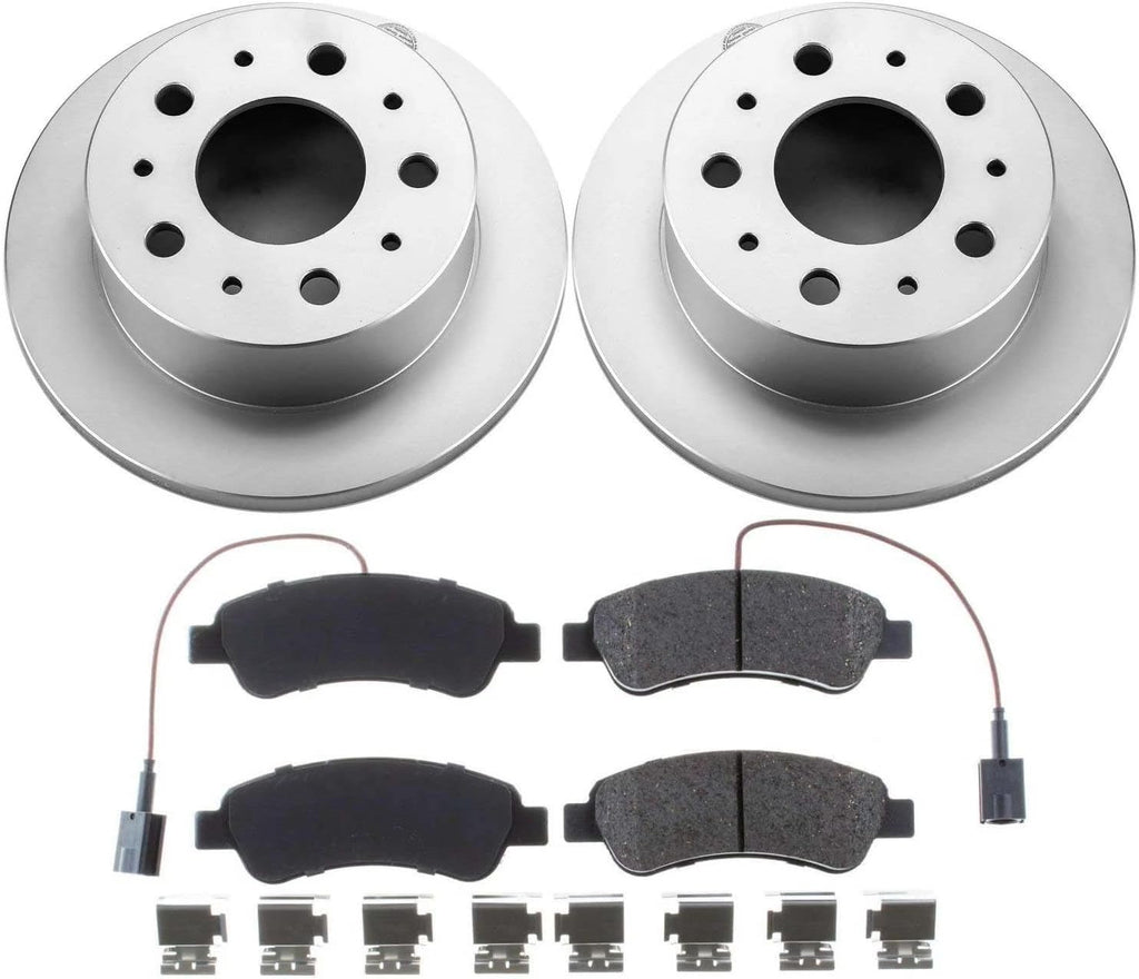 PowerStop Rear Brake Kit for Ram ProMaster 1500 2014-21 |ProMaster 2500 2014-21 |ProMaster 3500 2014-21 - Fully-Coated Disc Rotors with Z17 Ceramic Brake Pads Replacement, CRK7310