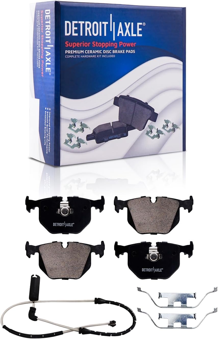 Detroit Axle - Rear Brake Kit for 04-10 BMW X3 Disc Brakes Rotors 2005 2006 2007 2008 2009 Ceramic Brake Pads Replacement