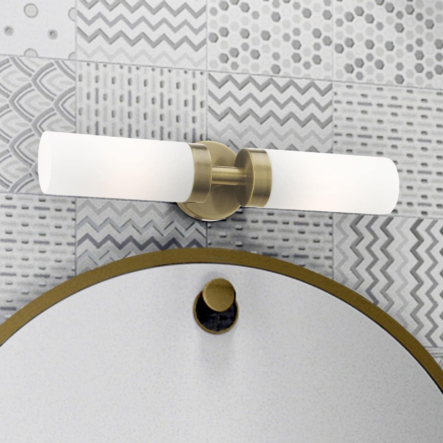 Livex Lighting, 15072-01, Aero, ADA Vanity Sconce, Antique Brass