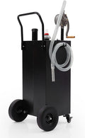 40 Gallon Fuel Caddy with Reversible Pump - Portable Gas/Diesel Transfer Tank, 4 Solid Rubber Rollers, Manual Siphon for Cars, Boats, Lawn Mowers, ATVs, Tractors & Generators