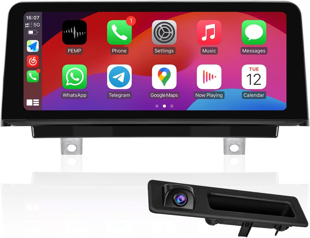 PEMP 10.25' Linux Screen for BMW (2012-2017) 3 Series F30 NBT CIC System, CarPlay Support iOS 26 Android Auto Mirror Link with a 720P AHD Revers Camera